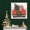 Christmas in the Heartland IV Dog by James Wiens 22-in. W x 22-in. H. Canvas Wall Art Print Framed in Grey